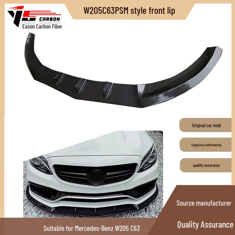 PSM Style Carbon Fiber Front Splitter Spoiler for 2015-2021 Mercedes-Benz W205 C63