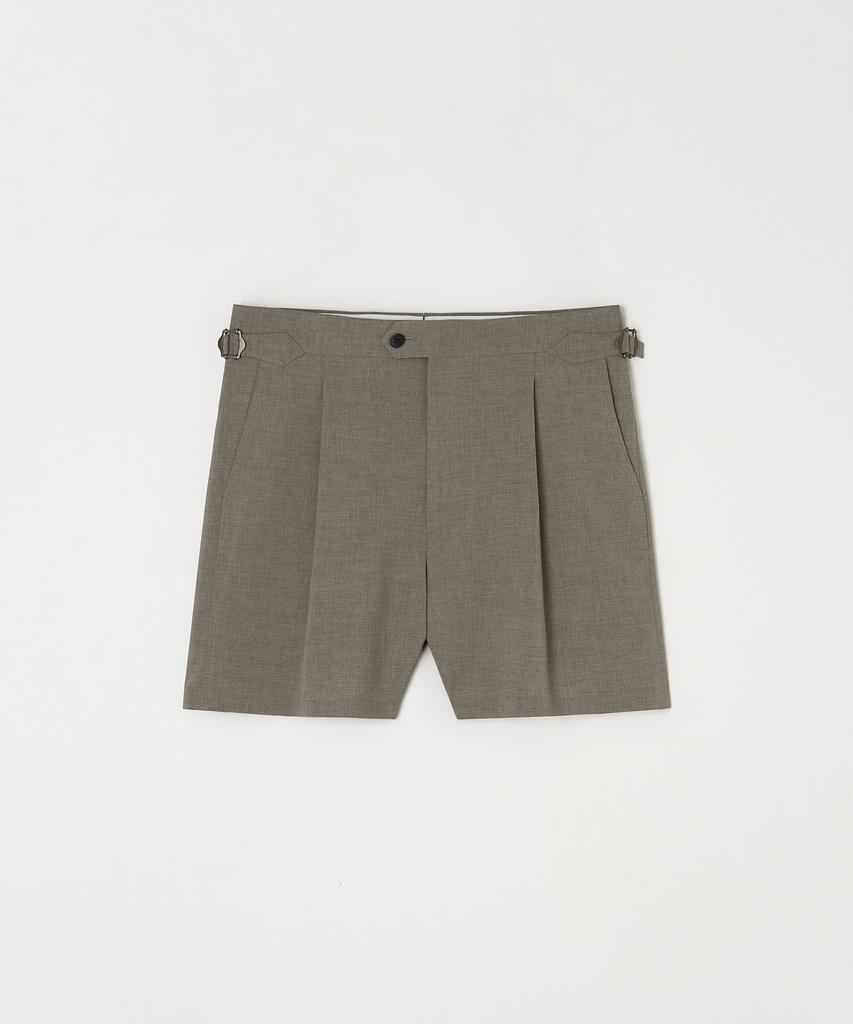TRADCLUB One-Pleat Gurkha Shorts Brown
