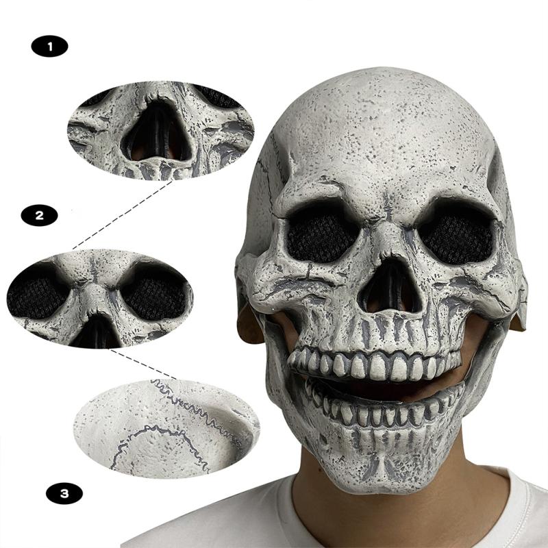 Хэллоуин Ужас Маска Челюсть Рот Подвижный Череп Латексная Маска Череп Косплей Реквизит