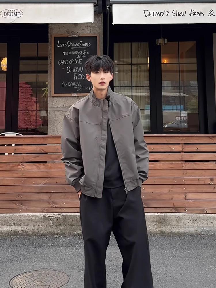 Men's Cleanfit Three-Proof Flight Jacket, Stand-Up Collar, Spring/Autumn Baseball Windbreaker