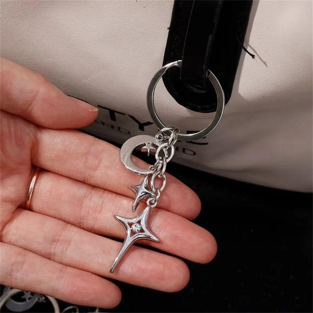 Полировка Y2K Брелки Сумка Кулон Звезда Брелки Мода Звезда Луна Брелоки Украшение Сумки