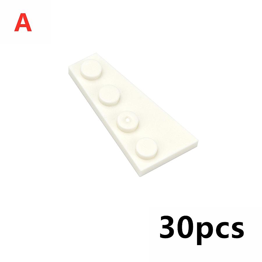 30Pcs MOC Wing Shape Wedge Plate 4 x 2 Left Right Building Blocks Puzzle Particle Bricks Toy Kid Gifts Compatible 41770 41769