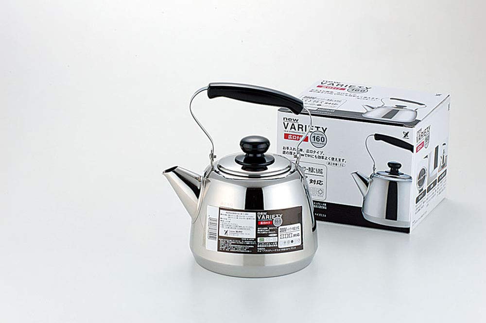 Yoshikawa New Variety Kettle 160 Wide Mouth Type Fire Compatible Kettle Stainless Steel Made In Japan Tsubame Sanjo YH8094 2.3L IH/Open