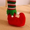 Christmas Chair Decoration Fabric Stripe Elf Table Leg Set Scene Layout Props Red Bottom 4PCS