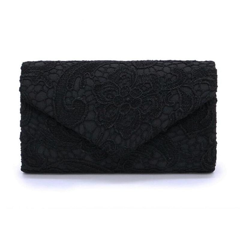 Женский атласный кружевной клатч для свадьбы, вечеринки, выпускного вечера, кошелек, дамская вечерняя сумка-конверт с металлической цепочкой KTB