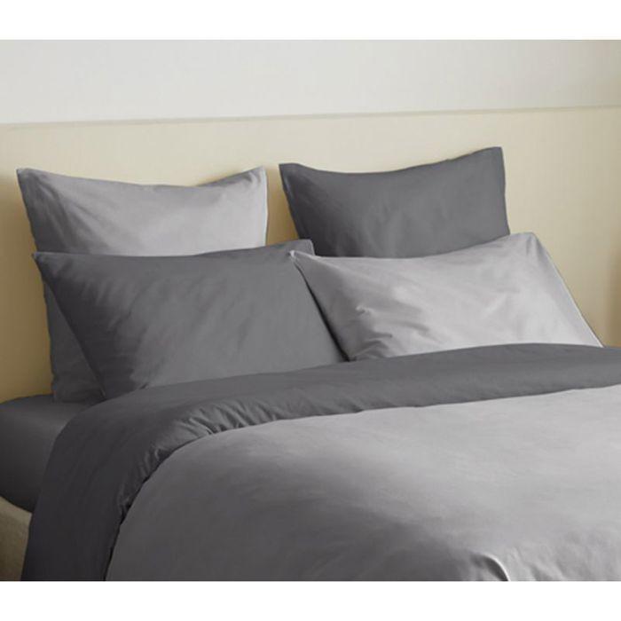 Complete Pack 6 Pieces Grey/Anthracite Reversible Duvet Cover for Bed 160 X 200 Cm
