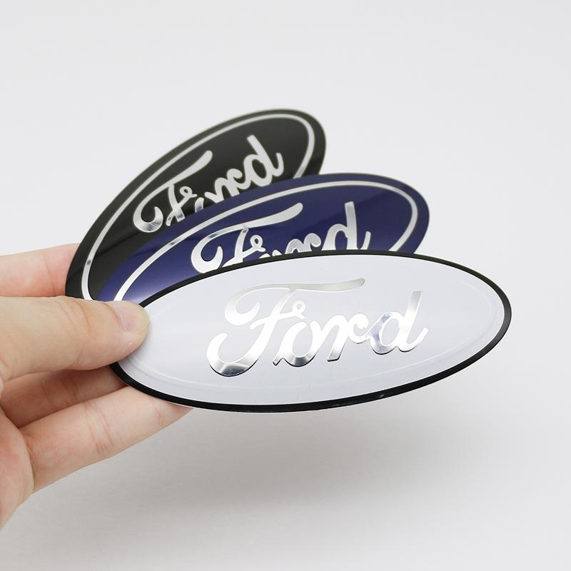 3D Aluminum Car Front Rear Badge Emblem Overlay 12.5cm For Ford Ranger Explorer Focus Fiesta Kuga Auto Tuning Styling Accessory