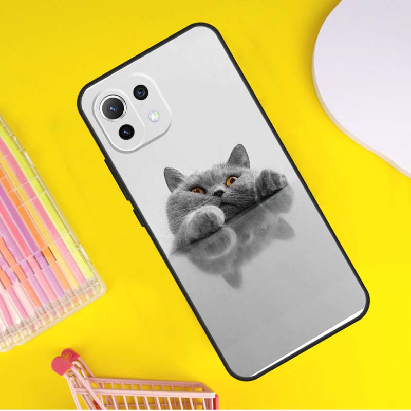 Красивая серая британская короткошерстная кошка Чехол для Xiaomi 13 14 Ultra 11T 12T 13T 14T Pro POCO X7 Pro X3 X5 F3 F5 F6 M6 X6 Pro Чехол