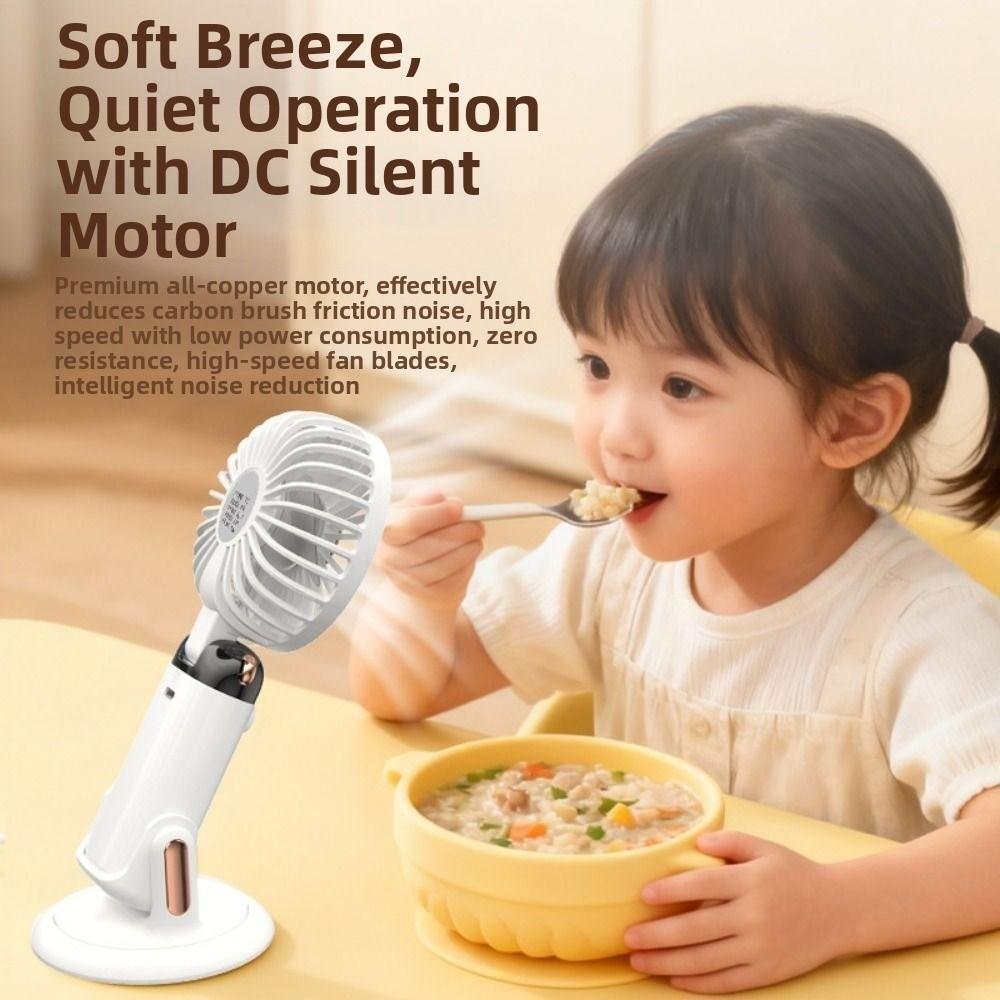 Adjustable Bracket Handheld Folding Fan 2400mAh Stroller Fan Air Conditioner Fan Office Use