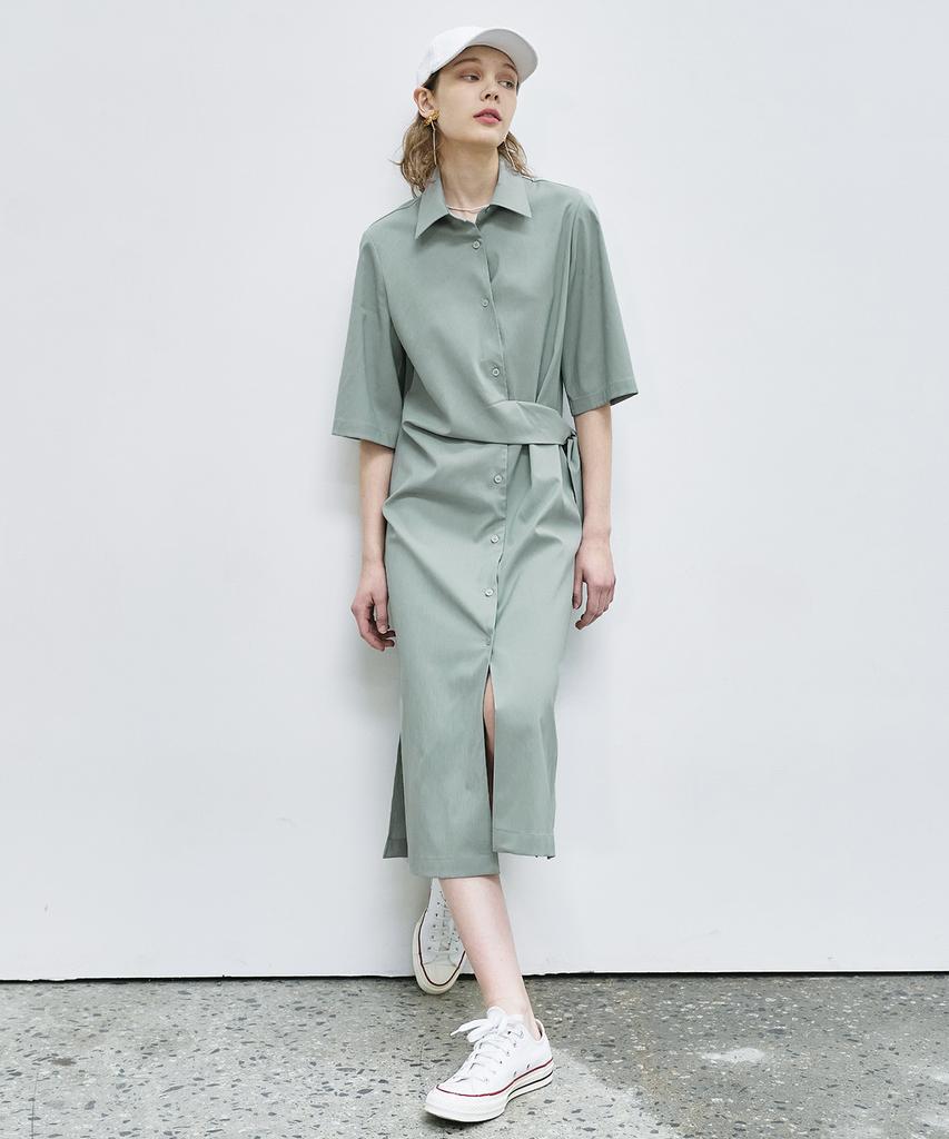 Marop 7101 Summer Maxi Slit Dress (Mint)