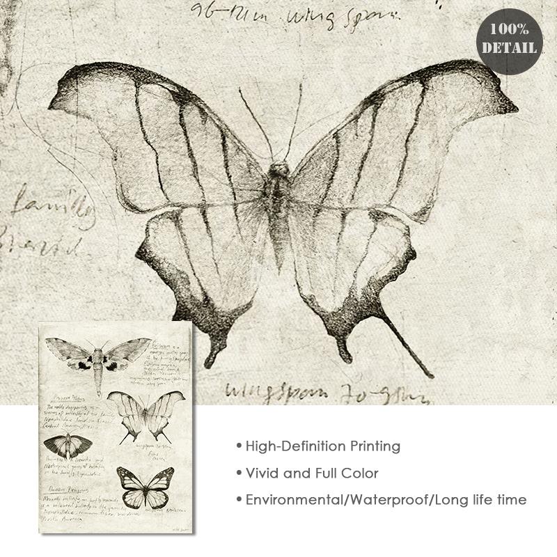 Винтажная лиса, бабочка, олень, насекомое, нота, ретро постер, грибы, холст, картина, настенная живопись, принт, настенные панно для декора гостиной