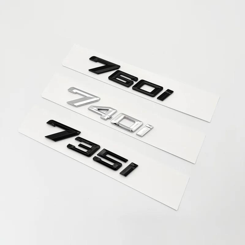 ABBS1 New Font Numbers Letters 735i 740i 760i 735Li 740Li XDrive Chrome Silver Black ABS Emblem for 7 Series Car Trunk Logo Sticker