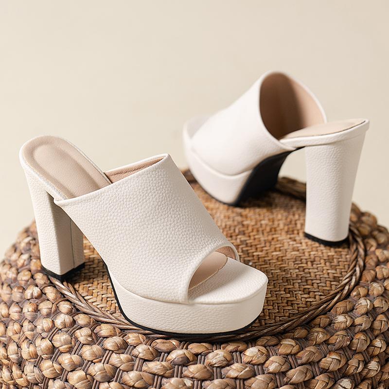 Модные тапочки женские туфли на платформе и очень высоком каблуке сандалии весна-лето 2024 массивные элегантные стриптизерши зеленые шлепанцы роскошные женские