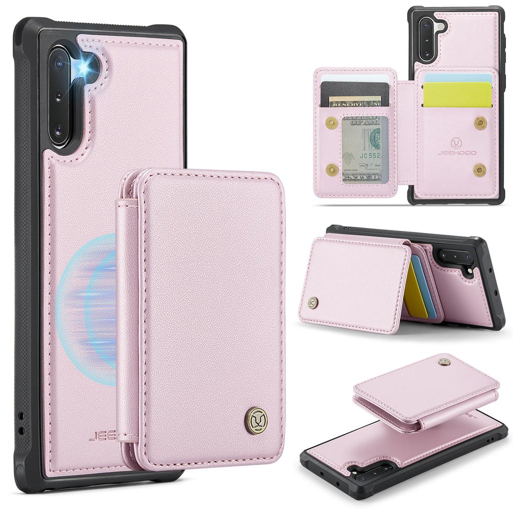 For Samsung Galaxy Note 10 4G Case JEEHOOD J05 Leather Mobile Cover with Detachable Magnetic Card Bag