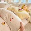 Thickened Milk Fleece Quilt Cover Single Piece Coral Fleece Quilt Cover Four-Piece Set Double-Sided Flannel Fleece