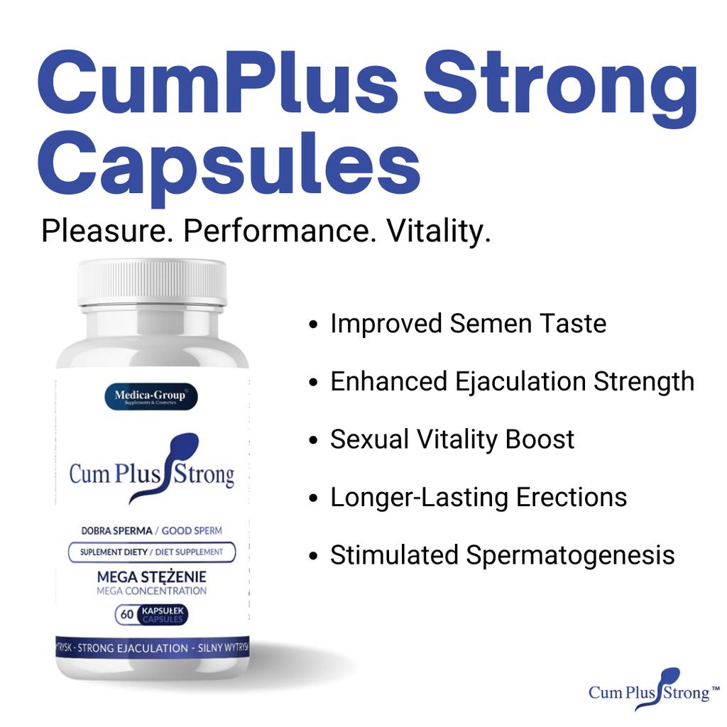 Капсулы Cum Plus Strong - Улучшение вкуса спермы и усиление силы эякуляции - Сексуальная жизнеспособность и удовольствие