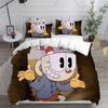 Милый мультяшный игровой набор постельного белья с изображением Cuphead: пододеяльник, наволочка. Для взрослых, мальчиков, девочек. Украшение для спальни. Детский подарок. Односпальный, двуспальный, большой