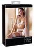 Abierta Fina - Sexy White Bra and Garter Belt + Thong 85C/XL