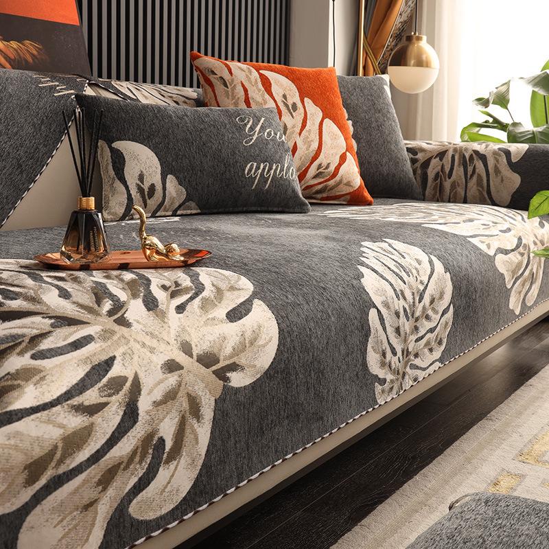 Скандинавская диванная подушка Four Seasons, универсальные нескользящие подушки для сиденья, простые современные входные люксовые стильные диванные чехлы из синели, полотенце