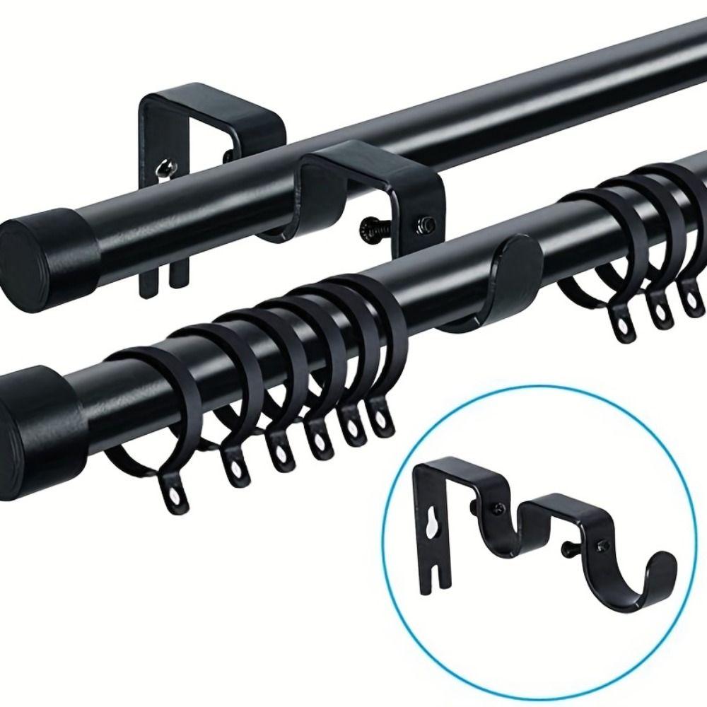 2 шт. Сверхпрочный держатель для римской штанги, Двойная штанга, Двухслойные подвесные кронштейны, Окна