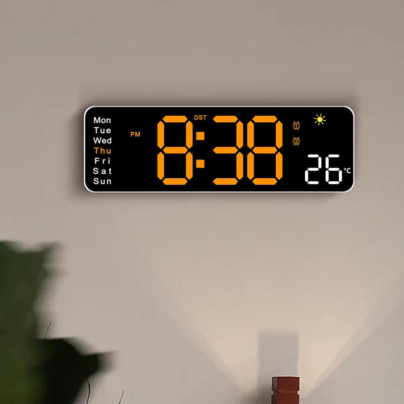 Креативные часы с погодой Многофункциональные настенные часы для гостиной Новые часы-будильник Часы с отображением температуры
