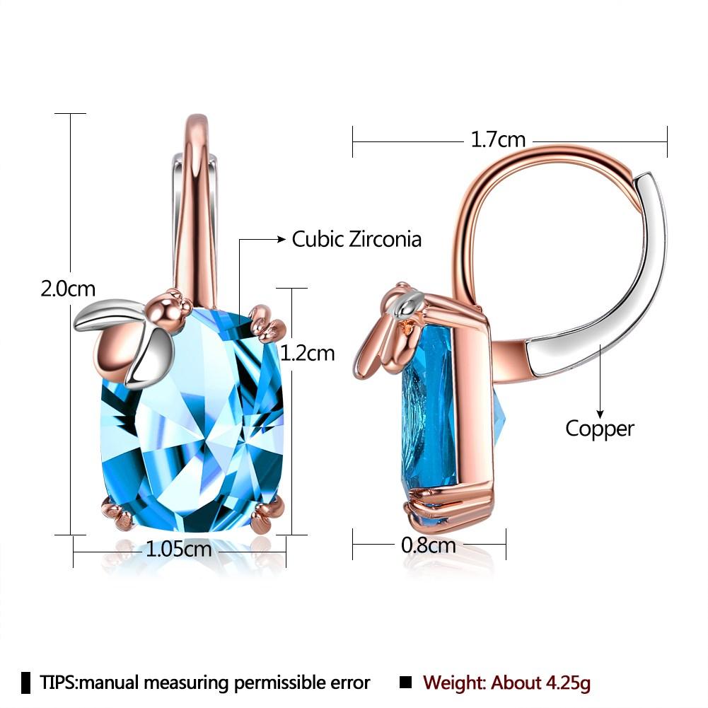 Umcho Copper Ladybug Earrings for Women Inlay Blue Clear Stone Stud Earring Rose Gold Plated Fashion Jewelry for Valentine's Day Gifts