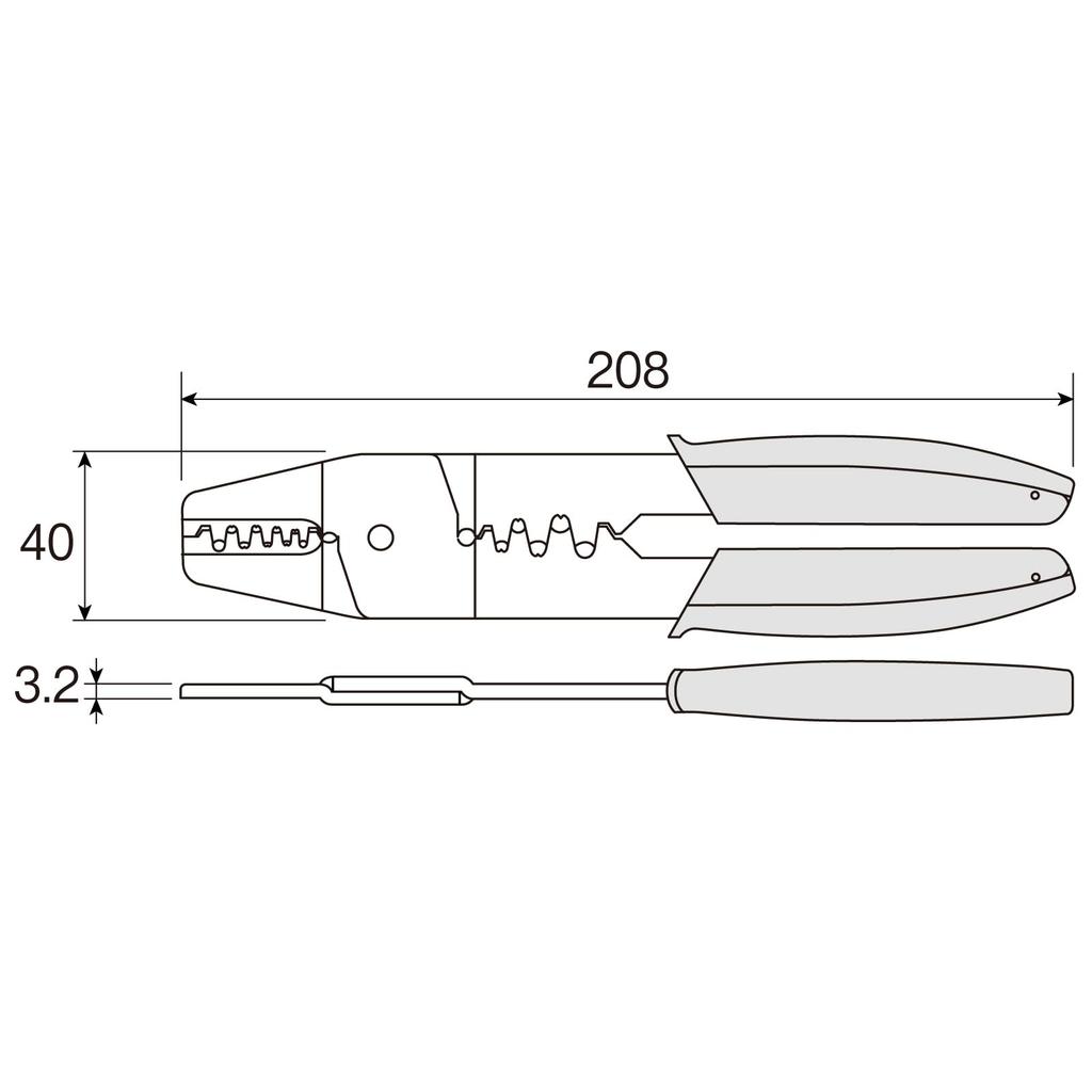 HOZAN P-706 Crimping Pliers for Open Barrel Contacts, Step Die, Thin Finish, AWG #28-#14, Precision Wire Crimp Tool