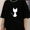 2024 футболка с принтом кота, летний спортивный топ для бега, модная футболка с короткими рукавами для улицы, свободная мягкая рубашка, повседневные футболки