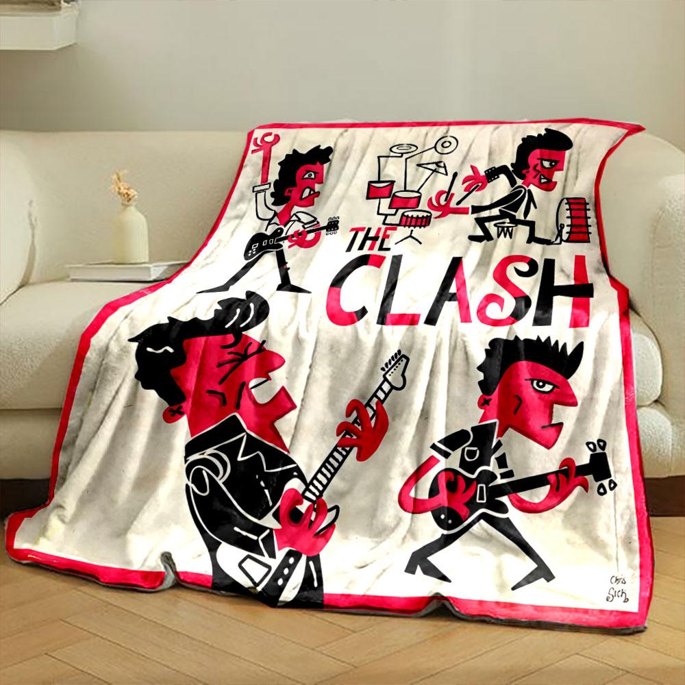 The Clash Band Cartoon Design for all seasons blanket lunch break throw gift