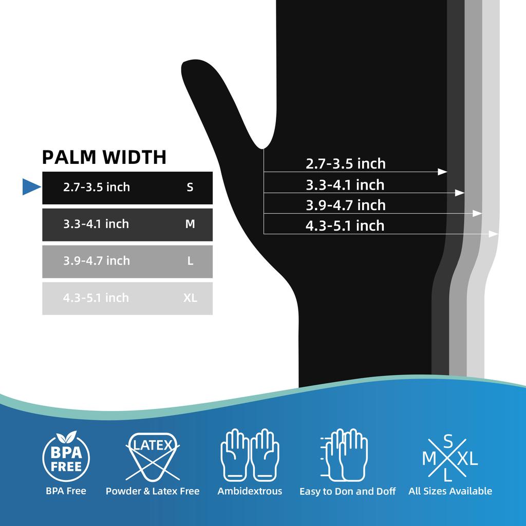 100/200 Pack Disposable Black Nitrile Gloves For Household Cleaning Work Safety Tools Gardening Gloves Kitchen Cooking Tools