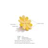 Eetit Trendy Colorful Enamel Flower Y2K Golden Ring for Women Summer Daily Stainless Steel Trendy Adjustable Finger Jewelry Gift