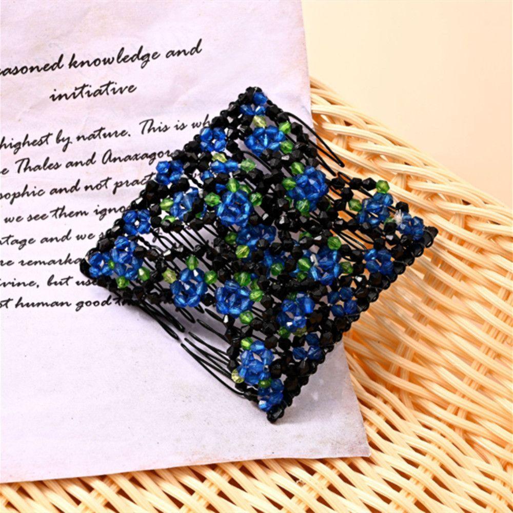 Модные аксессуары для волос Эластичные двойные расчески для волос Гребни для волос Зажимы Эластичные Волшебные Бусины