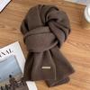 Winter Cashmere Imitation Scarf Women'S  Woolen Knitwear Solid Color Bordeaux Chic Korean Thicker Warm