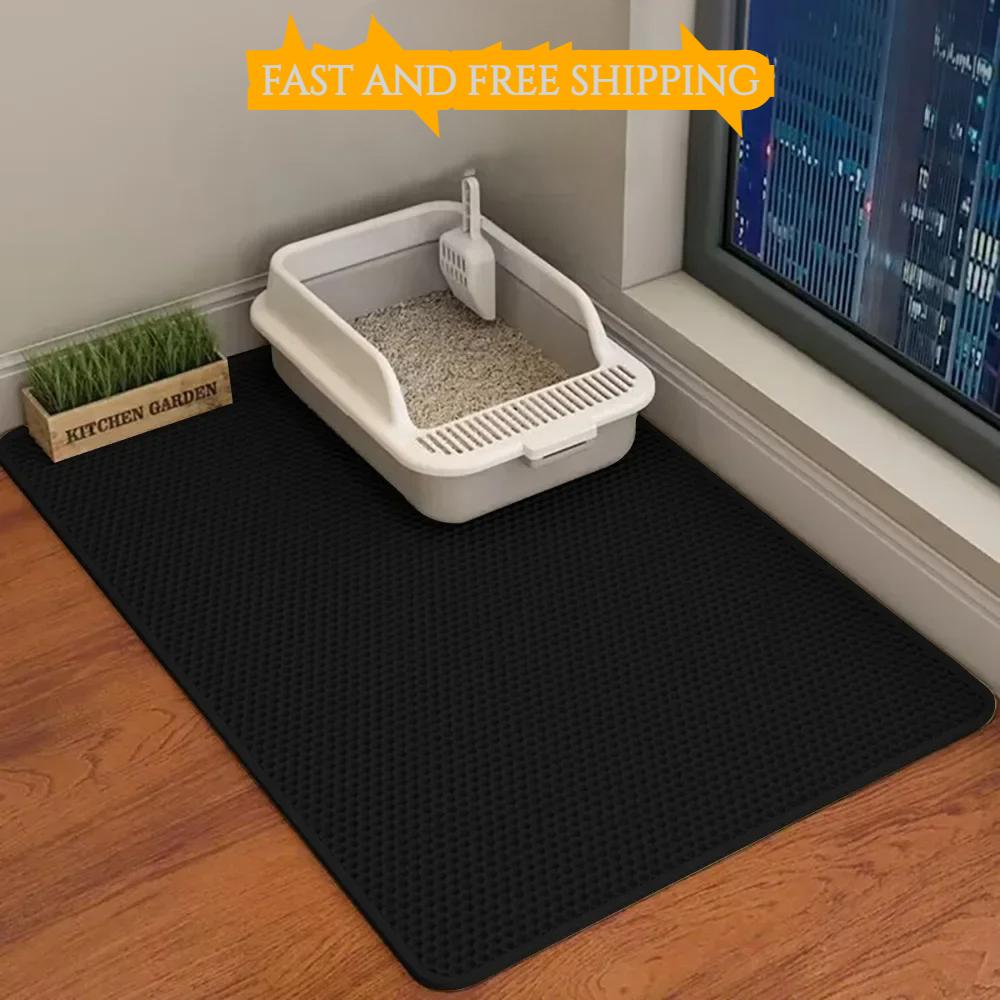 Cat Litter Mat Double Layer Cat Litter Pad Waterproof Anti-Slip Sand Bowl Filter Mat Sandbox Mat for Cat Multiple sizes