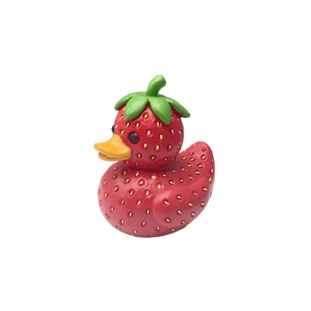 Cute Duck Figurine Cartoon Animal Sculpture Micro Landscape Fruit Duck Statue Cabinet