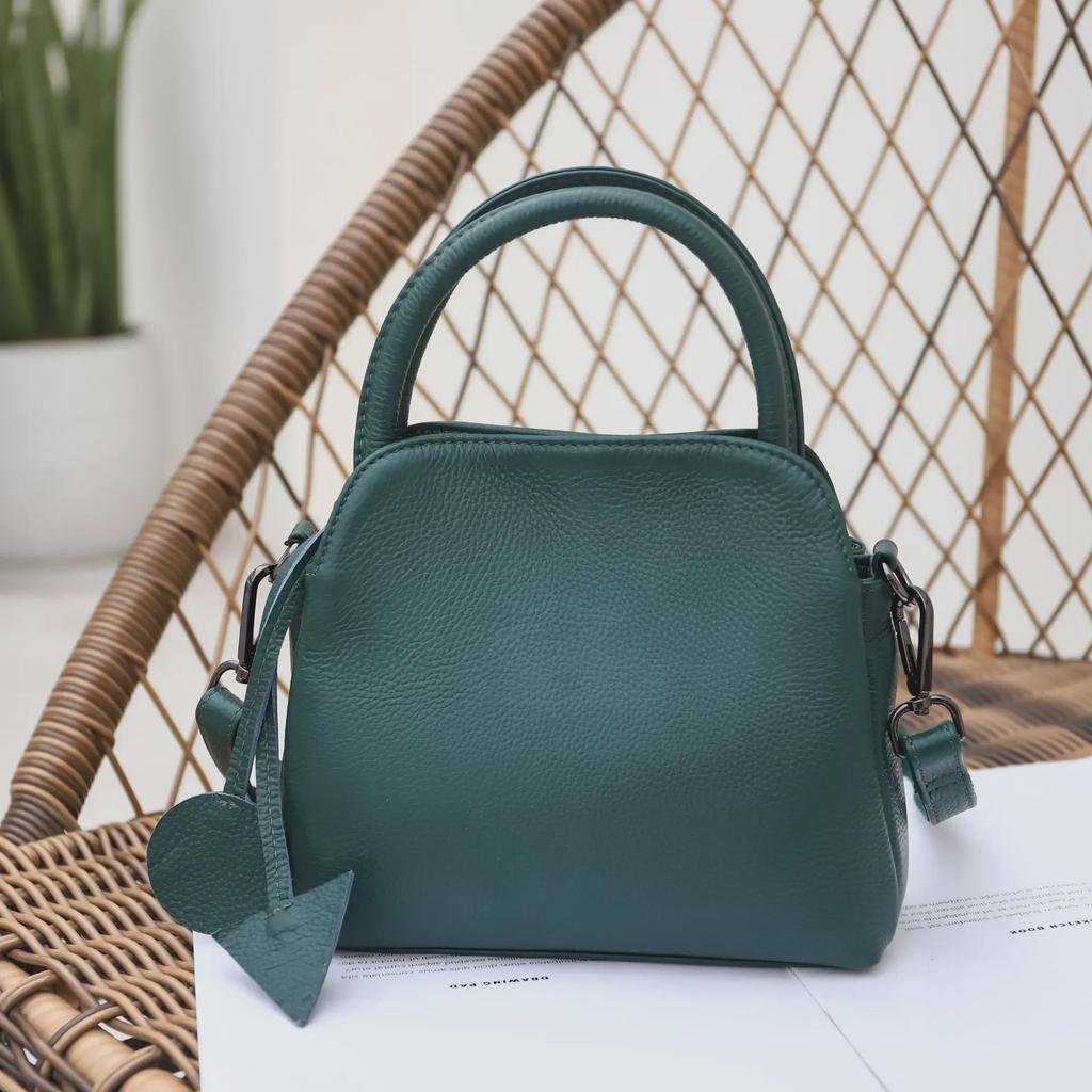 Genuine Leather Women's Top-Handle Shoulder Bag - Elegant European & American Style 2025