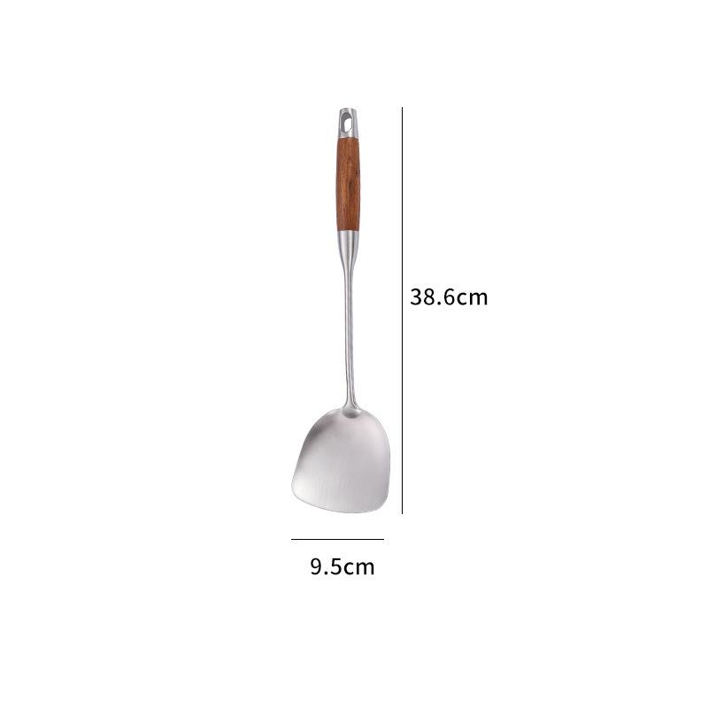 304 Stainless Steel Wooden Handle Cooking Utensil Spatula Shovel Spaghetti Rice Spoon Colander Kitchenware Kitchen Accessories