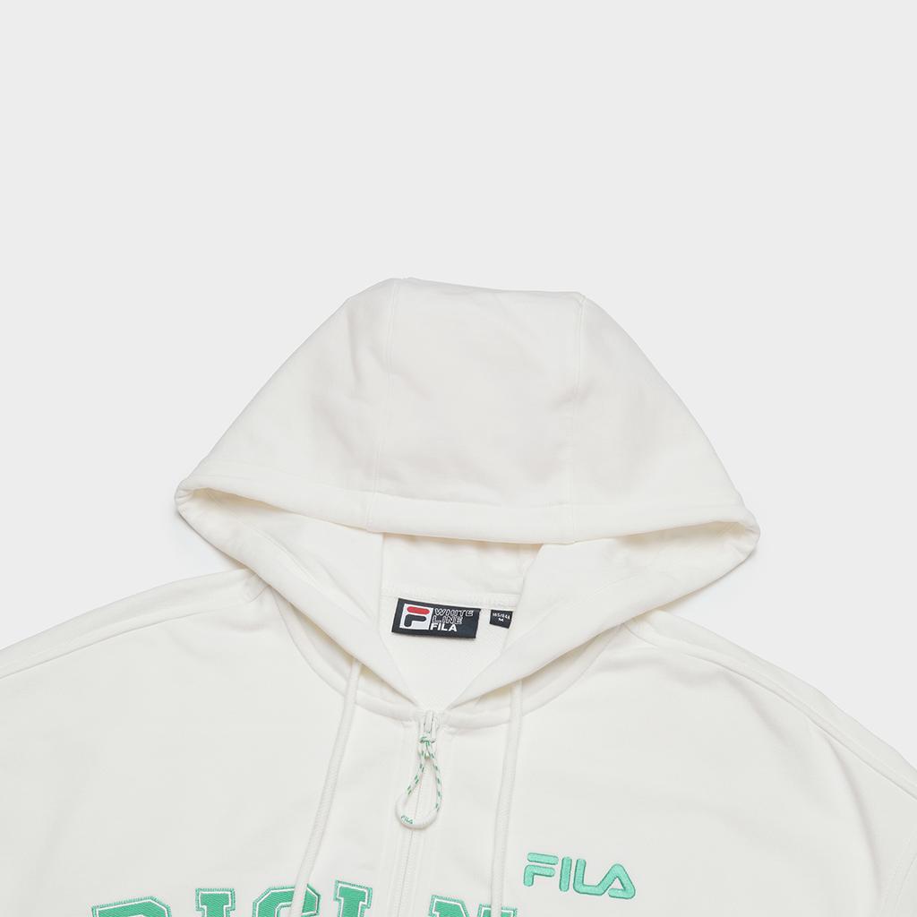 Fila Повседневная вязаная куртка с капюшоном и принтом букв Женские куртки Облачно-Грибной-Белый F11W419505F-WT