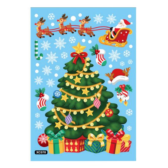 Праздничное рождественское окно цепляется за богатый рождественский элемент, создает атмосферу, милые зимние праздничные наклейки на окна, наклейки