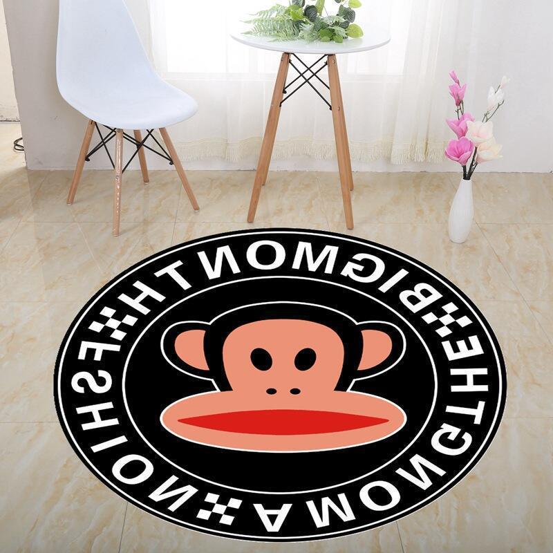 3D Illusion Halloween Black & White Round Carpet for Bedroom & Living Room