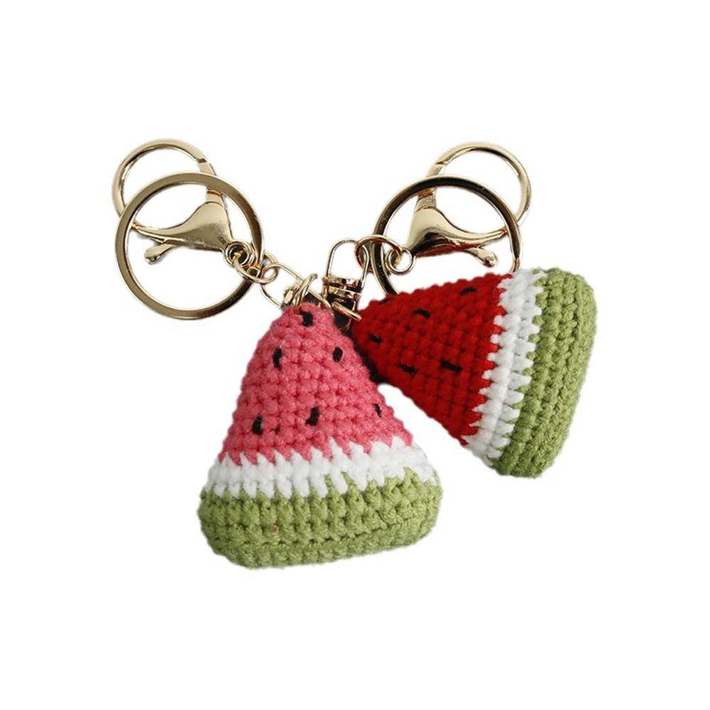 Knitted Weaving Keychain Fruit Series Wool Crochet Pendant Fashion Watermelon Pendant Bag Charm