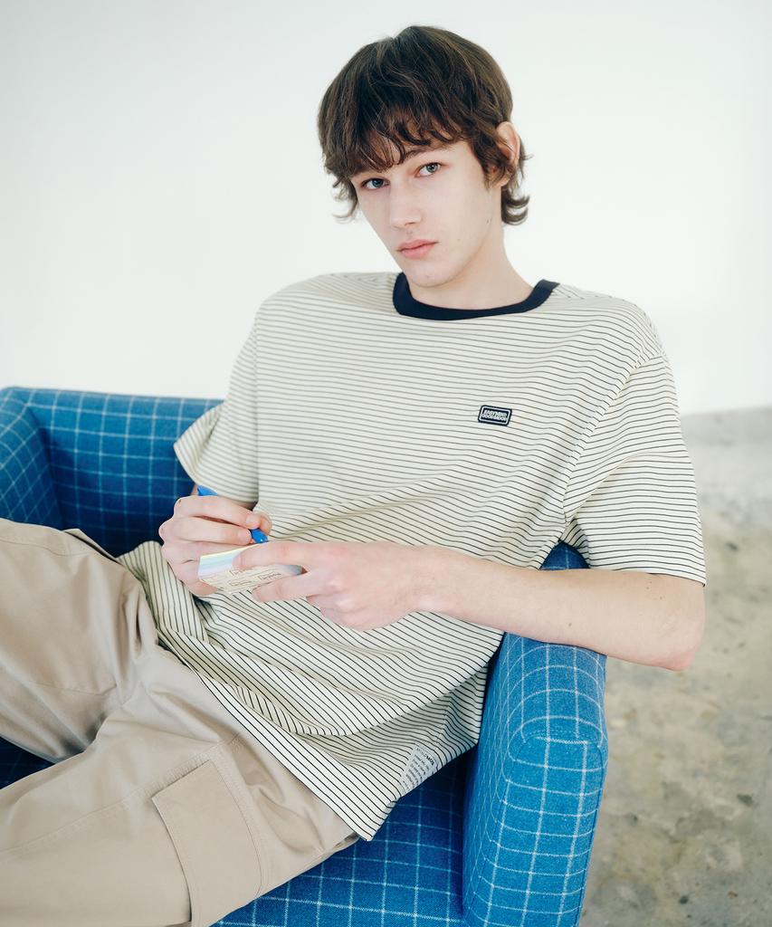 MINDBRIDGE [Collins] Cool Pin Stripe Oversized T-Shirt - 2 Colors