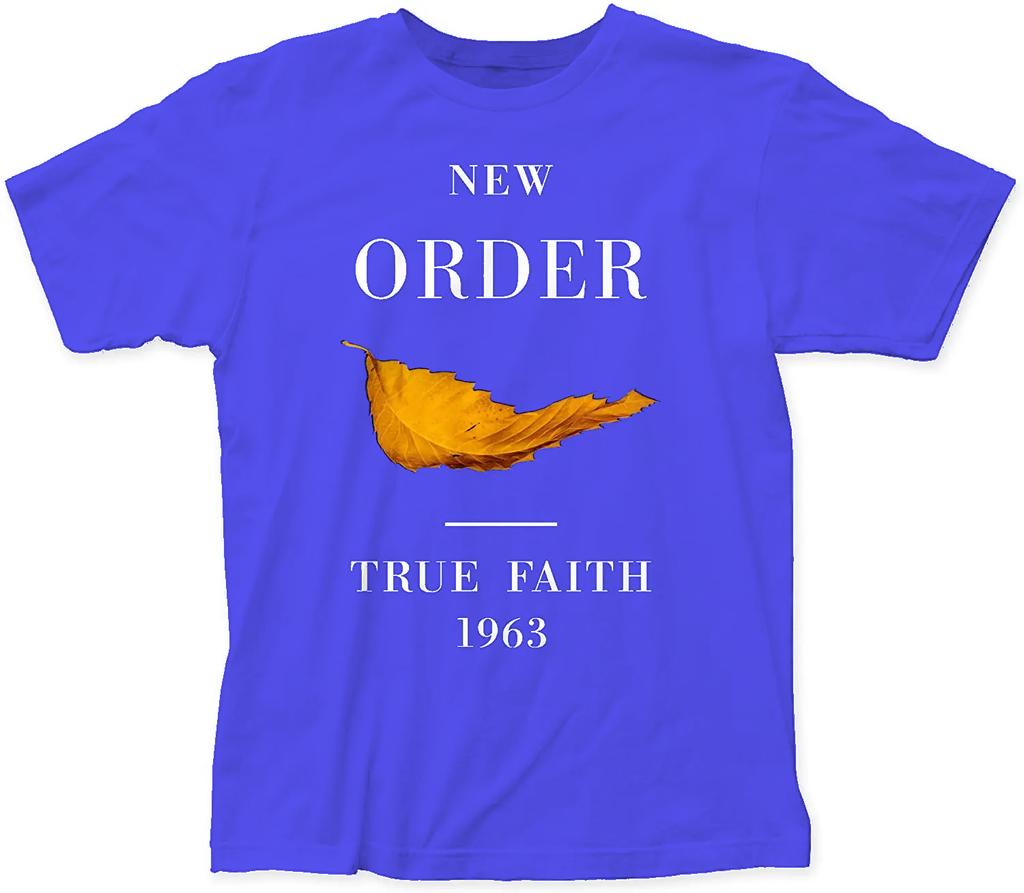 Men Tops Clothes Cotton New Order True Faith Fitted Tee Shirts Male Tshirt Guys T-shirt Crew Neck Short Sleeves Streetwear