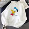 Disney Donald Duck Anime Sweatshirt Men's Cartoon Fun Printed Hooded Autumn Harajuku Pullover Men's Warm Street Hoodie
