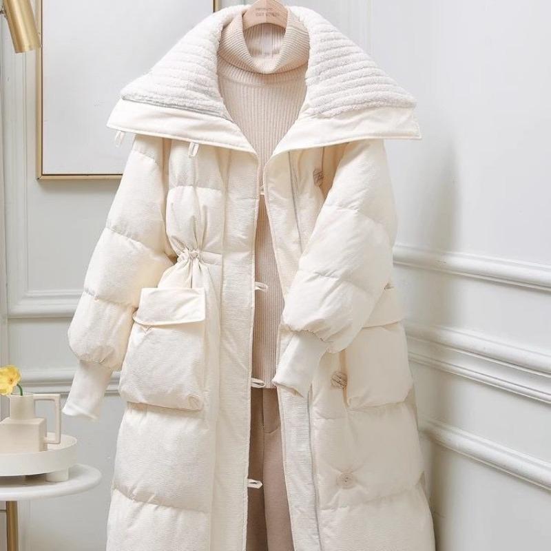Down Jacket for Women Waterproof Parka Thicken Warm Long White Duck Parkas Light Luxury High-end Fashion Winter 2024