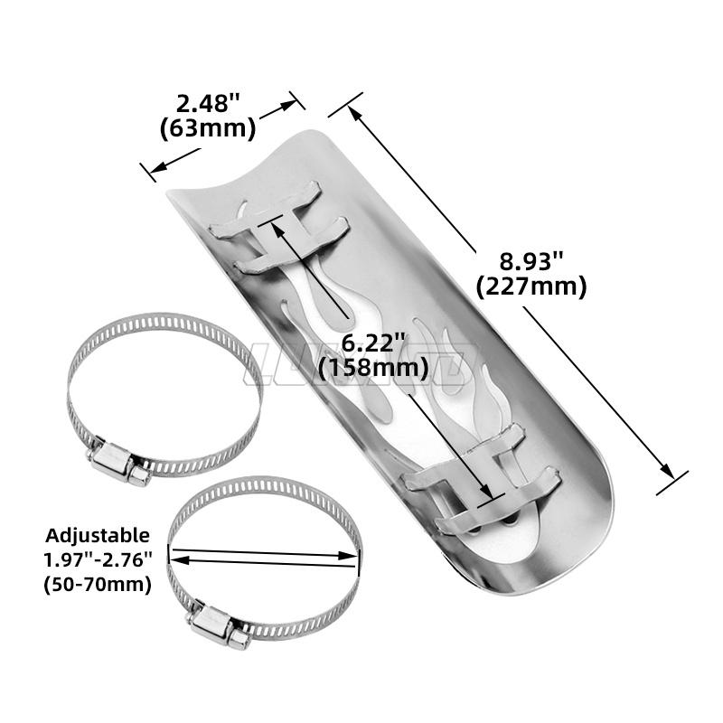 For Harley Honda Yamaha Custom Universal Motorcycle Exhaust Pipe Heat Shield Cover Muffler Protector Guard Motocross Accessories