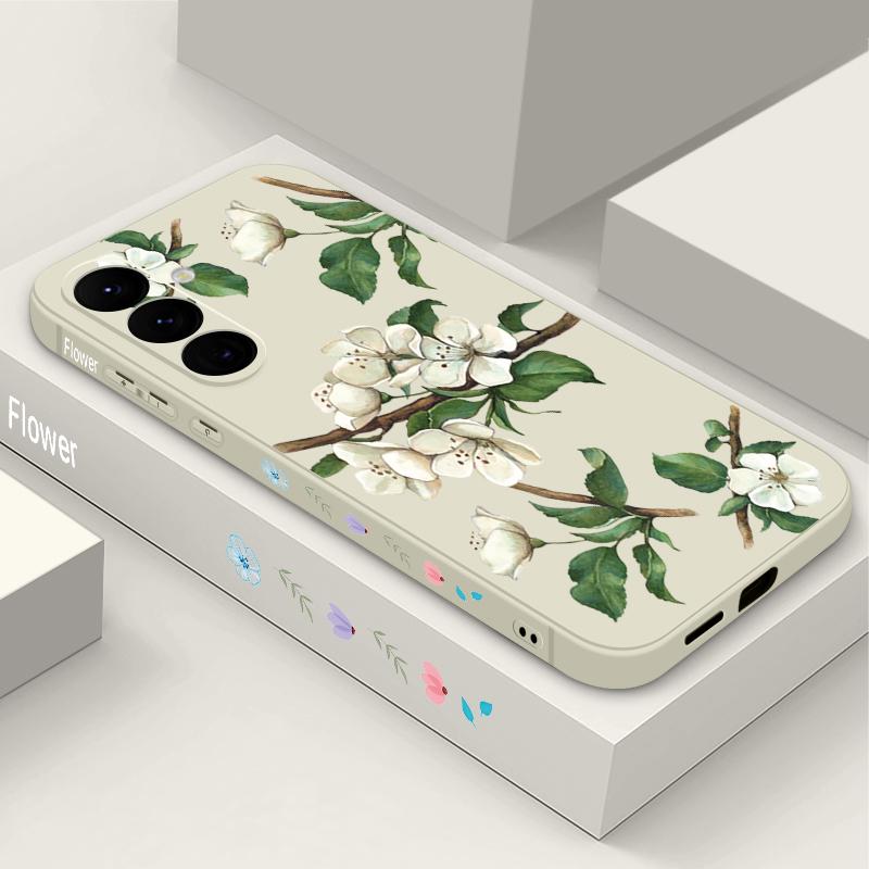 Мультяшный чехол 'Счастливый цветок' для Samsung S26 S25 Ultra S24 S23 S22 Plus S21 FE A15 A16 A17 A35 A36 A54 A55 A56 5G Мягкий силиконовый чехол