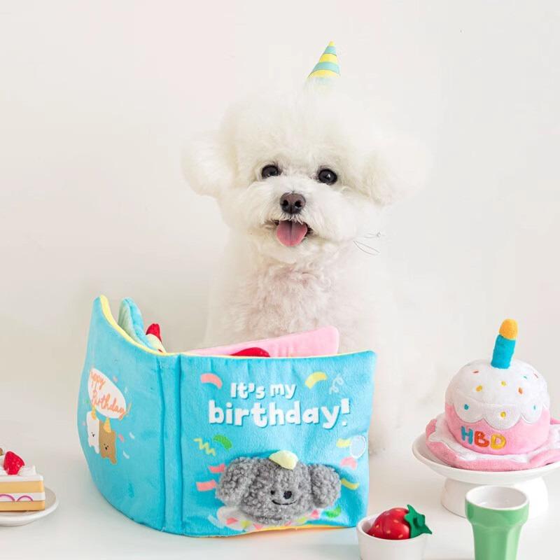 Dog Snuffle Book Toy Pet Slow Feeder Hidden Food Puzzle Toy Squeaky Interactive Nose Training Enrichment Toy For Small Dogs