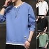 Men's Sweatshirt Spring New Youth Hong Kong Style Casual Loose Round Neck Long Sleeve Versatile T-shirt Bottoming Shirt