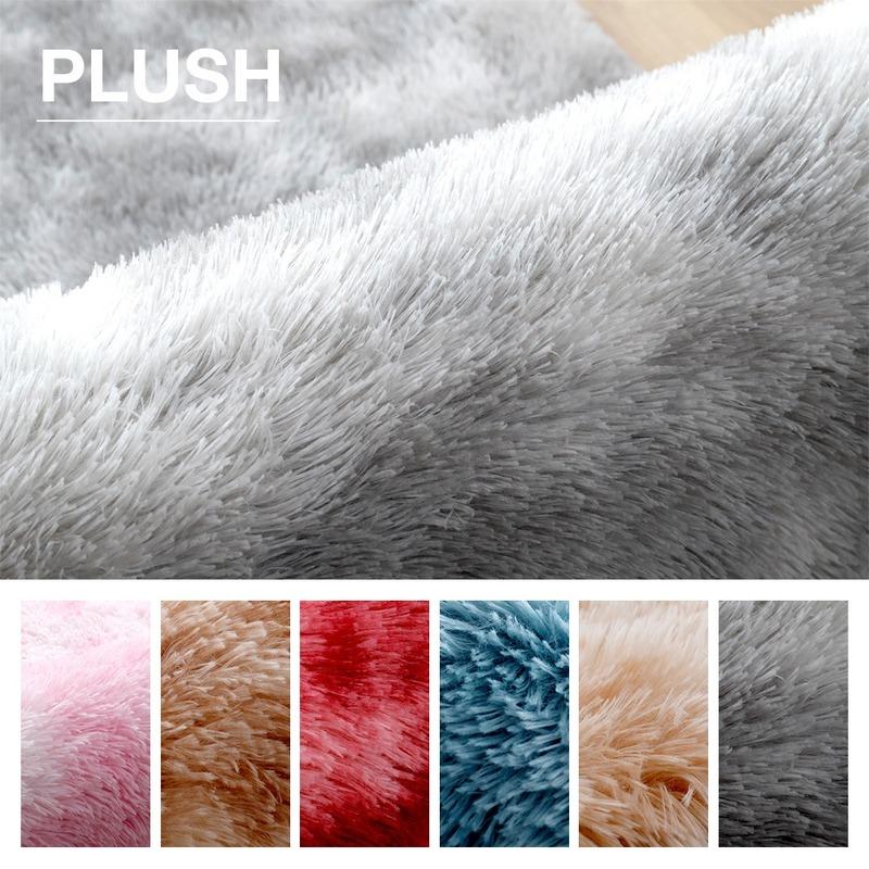 Plush Carpet Suitable For Living Room White Soft Fluffy Carpets Bedroom Bathroom Non-slip Thicken Floor Mat Teen Room Decoration